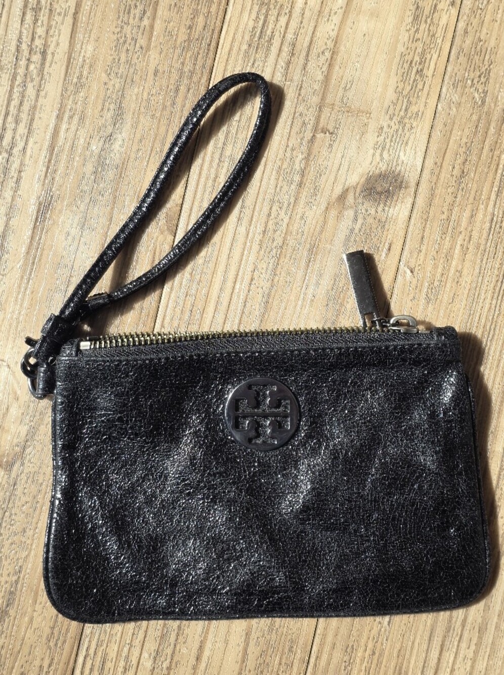 Tory Burch Black Leather Wristlet
